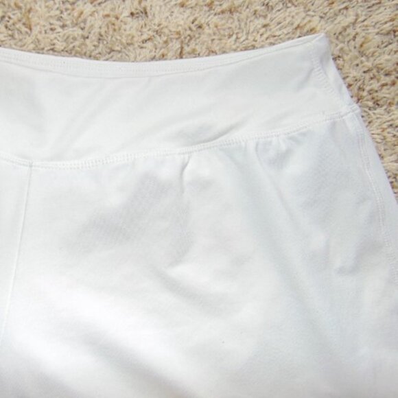 Womens Nike Running Shorts Large White Dri-Fit Elastic Waist Built in Brief - Picture 3 of 5